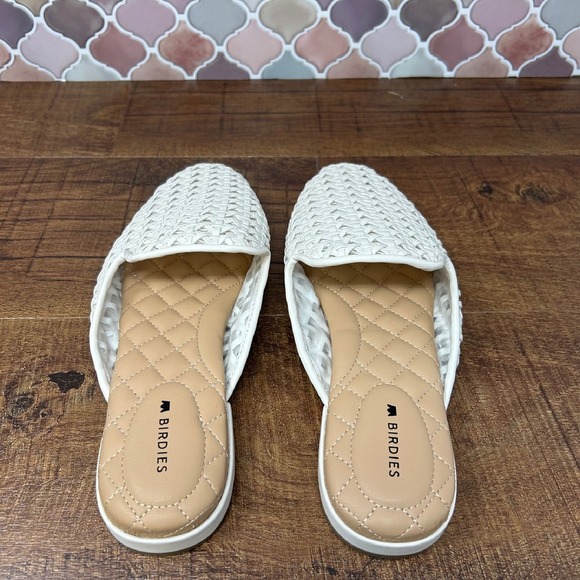 Women's Birdies Phoebe Ecru/Off-White Woven Mule, Size 6.5 - Picture 5 of 14